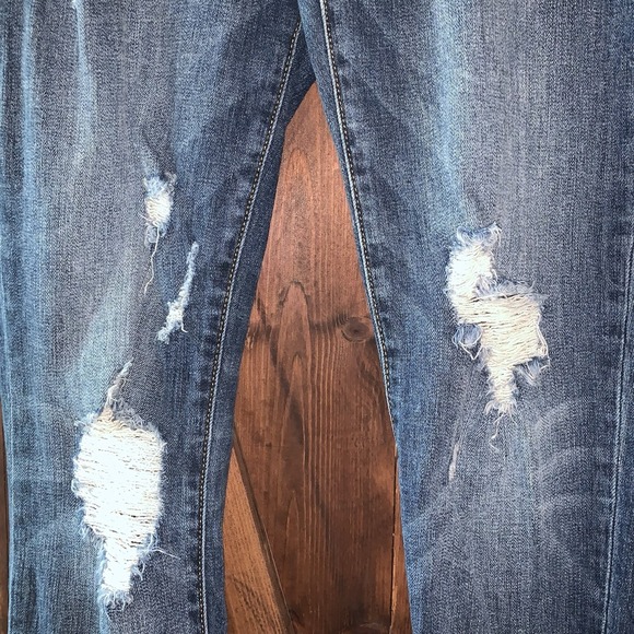 Judy Blue Womens Skinny Fit JB8262DK Distressed Whiskered Jeans Size 5/27 VGUC - Picture 4 of 10